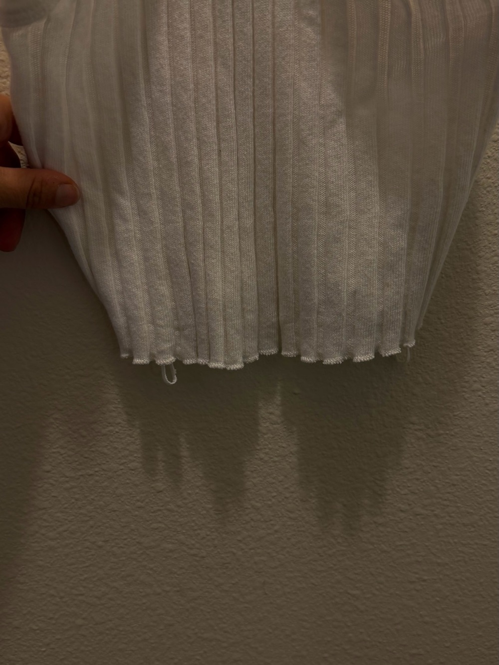 Zara White Ribbed Cropped Halter Top - Picture 3 of 5